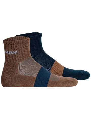 SALOMON Socken 2er Pack in Blau/Braun