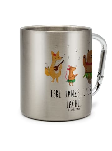 Mr. & Mrs. Panda Thermotasse Waldtiere Aloha mit Spruch in Silber