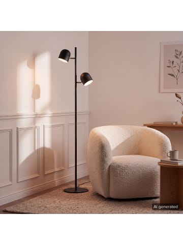 home24 home24 LED-Stehleuchte (1er Set) - Schwarz - Eisen pulverbeschichtet - 30.0 x 140.0 x 23.0 cm in Schwarz