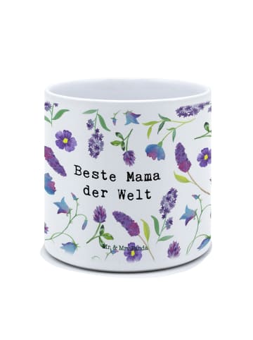 Mr. & Mrs. Panda Großer Blumenkübel Beste Mama der Welt mit Spruch in Weiß