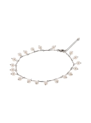 faina Women Ankle Bracelet With Pearl Charms in Silver White