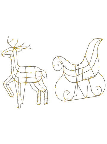 Beliani LED Deko SAIJA in Silber - (W) 85 x (H) 46 x (L) 11 cm