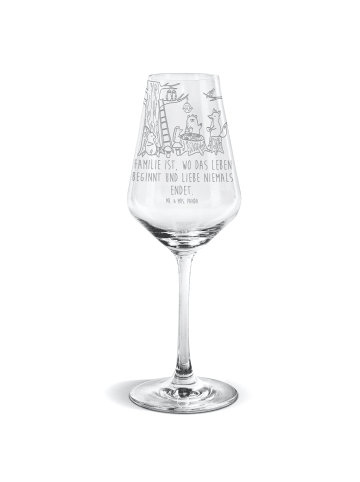Mr. & Mrs. Panda Weinglas Waldtiere Picknick mit Spruch in Transparent