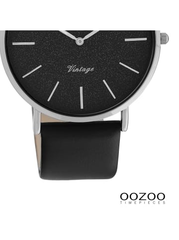 Oozoo Analog-Armbanduhr Oozoo Vintage Series schwarz groß (ca. 40mm)