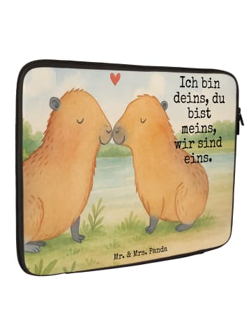 Mr. & Mrs. Panda Hülle Laptop Capybara Liebe Design mit Spruch in Weiß