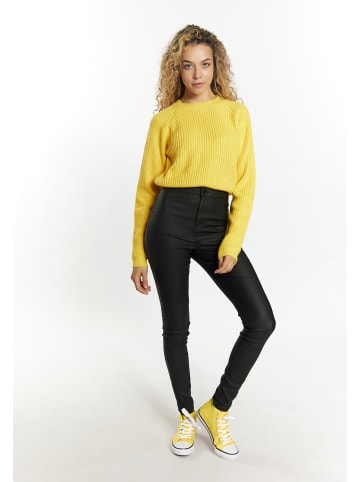 myMo Strick Cropped Pullover in Gelb