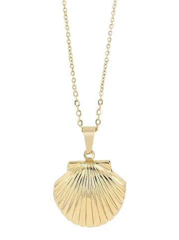 Adeliás Damen Halskette – Medaillon aus Edelstahl 45 cm in gold