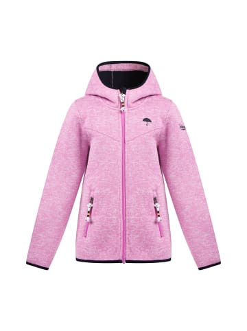 Schmuddelwedda Mädchen Strickfleecejacke in Bonbonpink Melange-280