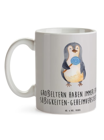 Mr. & Mrs. Panda Pott Großeltern Süßigkeiten mit Spruch in Grau Pastell