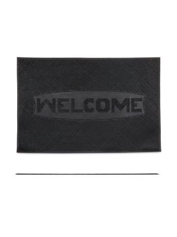 relaxdays Fußmatte Welcome in Schwarz - (B)60 x (T)40 cm