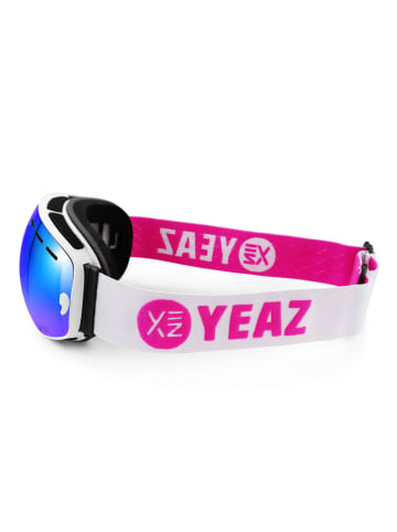 YEAZ XTRM-SUMMIT Ski- Snowboardbrille mit Rahmen blau/pink verspiegelt in weiß