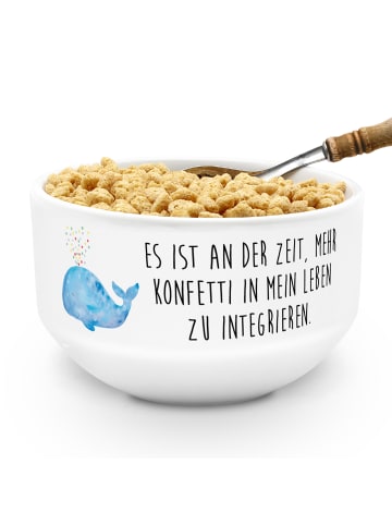Mr. & Mrs. Panda Servierschale Wal Konfetti mit Spruch in Weiß