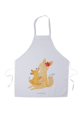 Mr. & Mrs. Panda Schürze Fuchs Mama ohne Spruch in Weiß