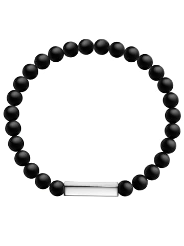 Männerglanz Armband aus Sterling Silber mit Achat in schwarz