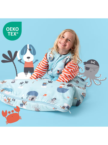 Schlummersack Babyschlafsack, 1.0 TOG in Hellblau-Rot