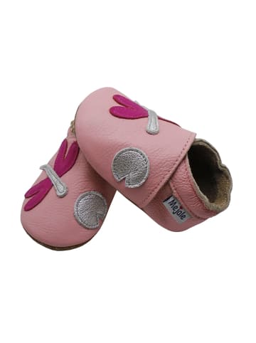 Mejale Baby Krabbelschuhe aus Leder, weiche Lauflernschuhe mit rutschfester Sohle 