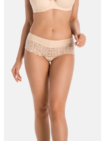 Teyli Brasilianischer Baumwollslip mit floraler Spitze Eco Exclusive in beige