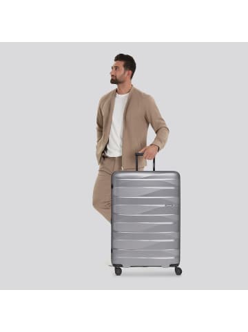 Bergpfeil Travel 4-Rollen Trolley L 75 cm mit Dehnfalte arctic silver metallic