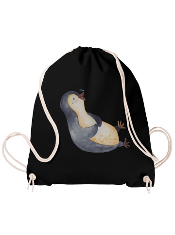 Mr. & Mrs. Panda Baumwolltasche Pinguin Lachen ohne Spruch in Schwarz