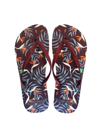 Brasileras Zehentrenner "Printed Tropicolo" in Granatrot