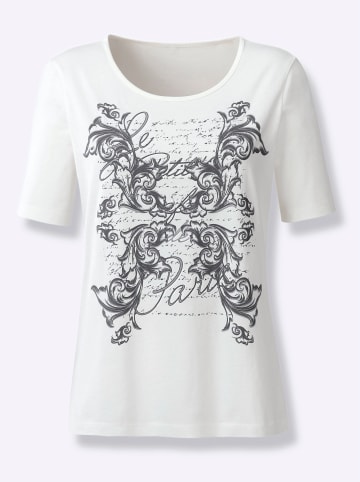 Sieh an! Kurzarm-Shirt in ecru-anthrazit