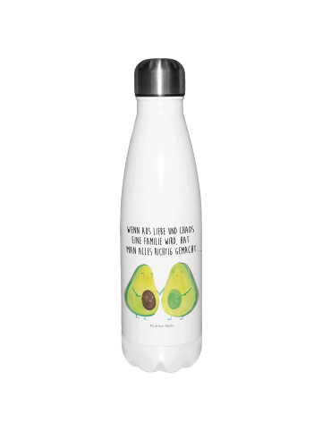 Mr. & Mrs. Panda Thermosflasche Avocado Pärchen mit Spruch in Weiß