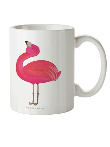 Mr. & Mrs. Panda Kindertasse Flamingo Stolz ohne Spruch in Weiß