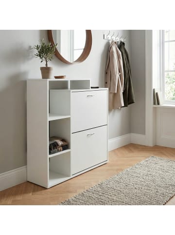 FineBuy Schuhschrank in Weiß / Spanplatte / 85x24x93