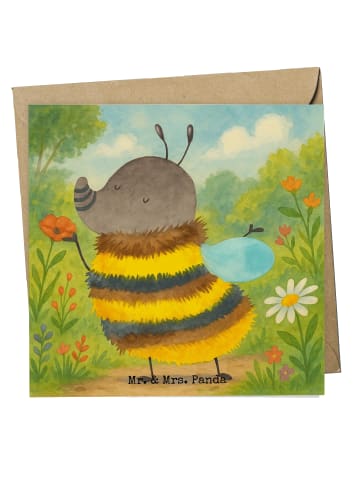 Mr. & Mrs. Panda Glückwunschkarte Hummel flauschig Design ohne S... in Weiß
