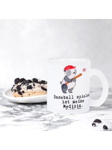 Mr. & Mrs. Panda Glas Panda Baseball spielen mit Spruch in Transparent