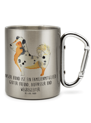 Mr. & Mrs. Panda Edelstahlbecher Hund Australien Shepherd mit Sp... in Silber