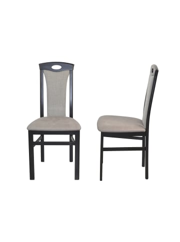 möbel-direkt Esszimmerstuhl, Massivholzstuhl (2 Stück) Zac in schwarz / hellgrau