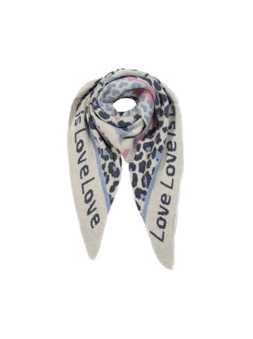 Faera Animal Love Dreieckstuch elastischer Strick Leo Muster in Blau