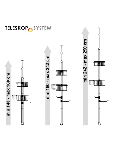 bremermann Teleskop-Badregal ca. 140 bis 290 cm