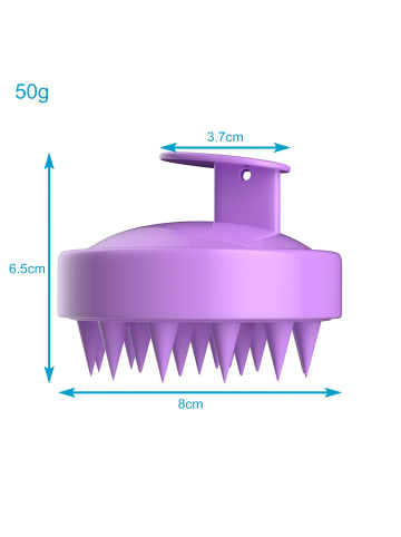 Intirilife Kopfhaut Massagebürste aus Silikon in Lila