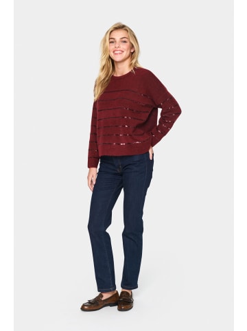 SAINT TROPEZ Strickpullover ZylvierSZ Gerade Passform in Windsor Wine Melange