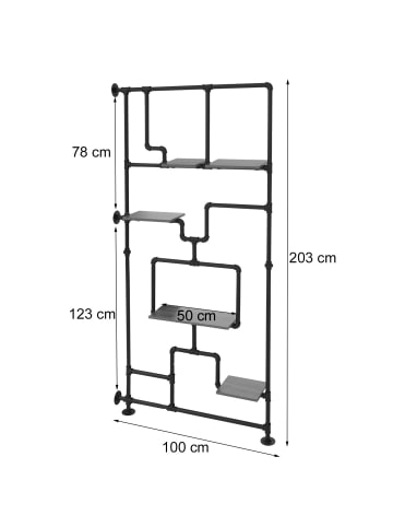 MCW Raumteiler mit Regal P10, Schwarz