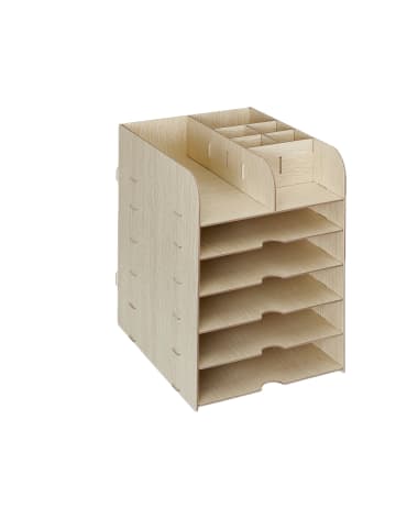relaxdays Schreibtisch Organizer in Hellbraun