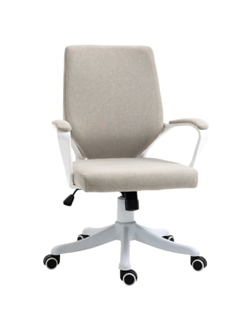 Vinsetto Bürostuhl-62B x 69T x 92-100H cm-Beige+ Weiß