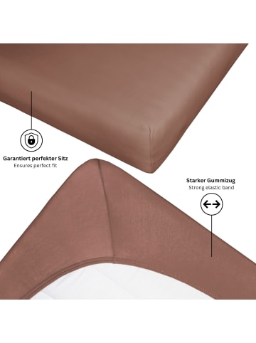 Schöner Wohnen Kollektion Spannbettlaken FLAT 1 in Rost