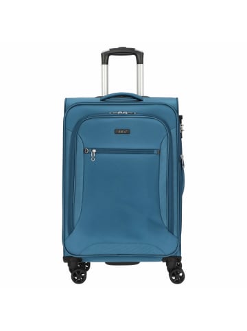 D&N Travel Line 6404 - 4-Rollen-Trolley M 68 cm in petrol