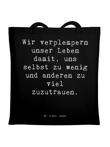 Mr. & Mrs. Panda Tote Bag Spruch Leichtigkeit und Vertrauen mit ... in Schwarz
