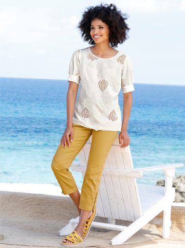 Heine Kurzarm-Bluse in champagner