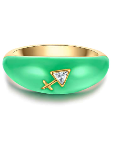 Glanzstücke München Ring Sternzeichen Schütze aus Sterling Silber mit Zirkonia in gelbgold
