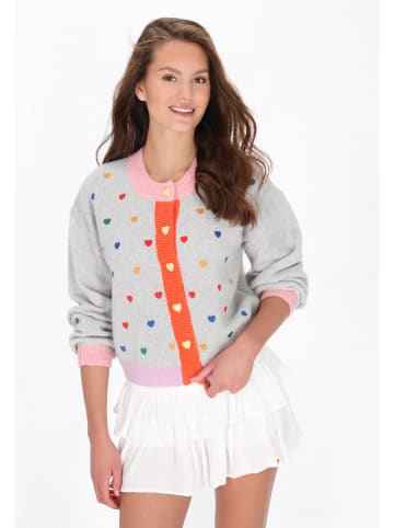 myMo Women Cardigan in grey melange multicolor