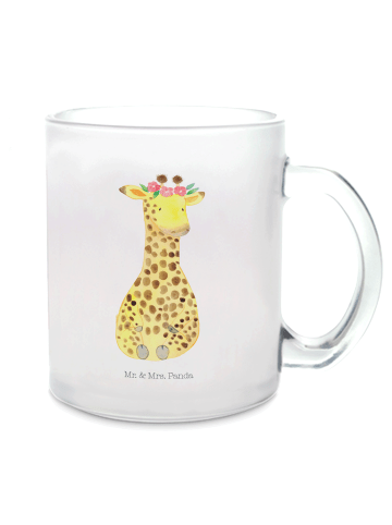 Mr. & Mrs. Panda Teetasse Giraffe Blumenkranz ohne Spruch in Transparent