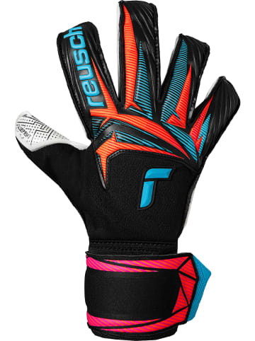 Reusch Torwarthandschuhe Attrakt Advance Evolution Glueprint in 7090 blck/aqua blu/shock orng