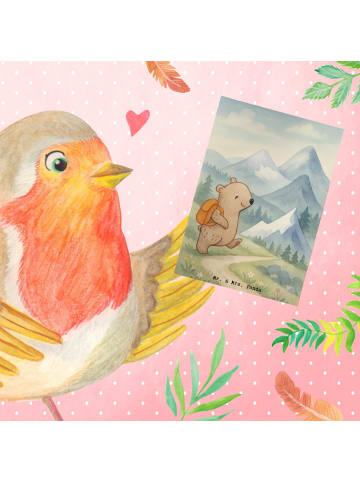 Mr. & Mrs. Panda Beileidskarte Bär Bergsteigen Design ohne Spruch in Weiß