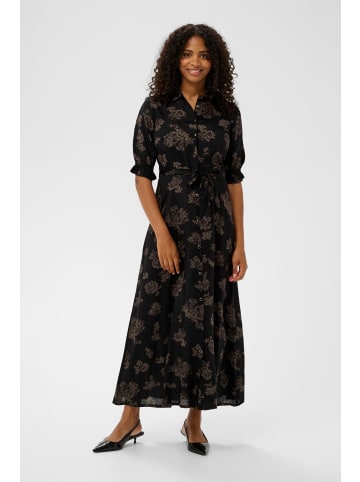 Kaffe Kleid KAvelana Regular fit in Black_Brown Flowers