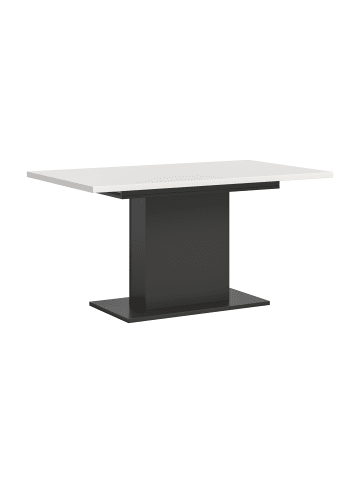 xonox.home Esstisch (B/H/T): 150-190x76x90 in weiß und grau mit  Säulen-Gestell